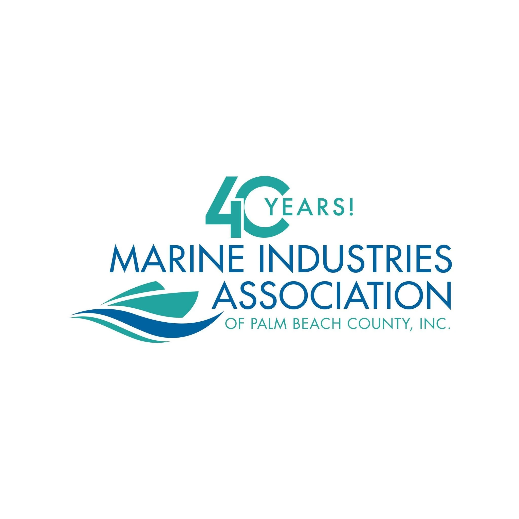 Marine Industries Association of Palm Beach County logo with its 40 years emblem